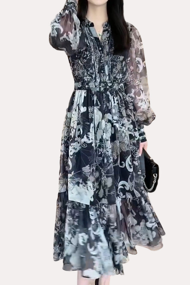 Elegant Retro Floral Dress