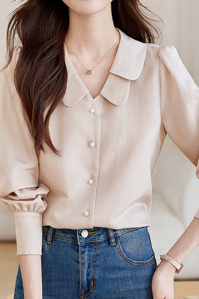 French-style Simple Long-sleeve Shirt
