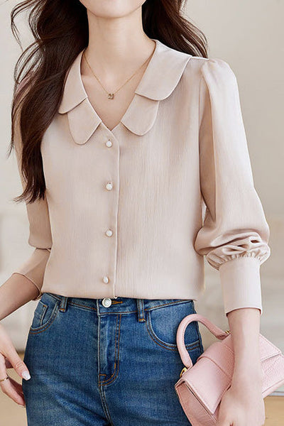 French-style Simple Long-sleeve Shirt