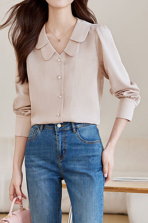 French-style Simple Long-sleeve Shirt