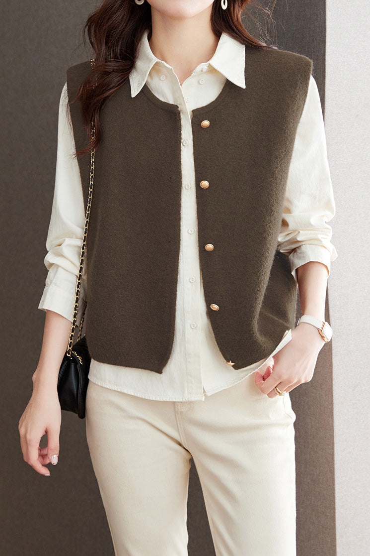 Early Autumn Versatile Sleeveless Knit Vest