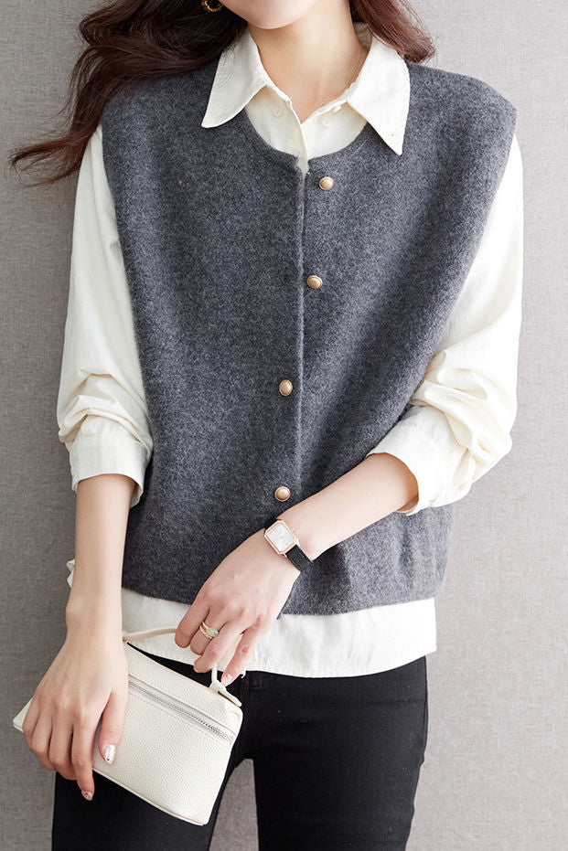 Early Autumn Versatile Sleeveless Knit Vest