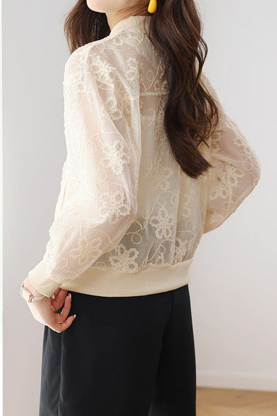 Loose Casual Embroidered Short Coat