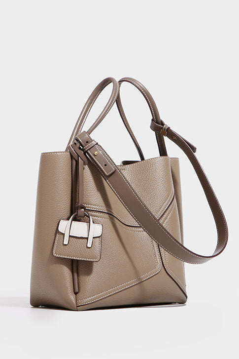 Simple Office Spliced Large-Capacity Tote Bag