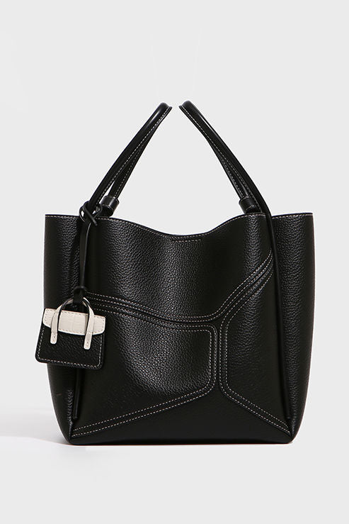 Simple Office Spliced Large-Capacity Tote Bag