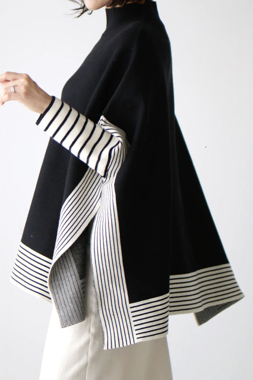 Irregular Stripe Split Loose Knit Sweater