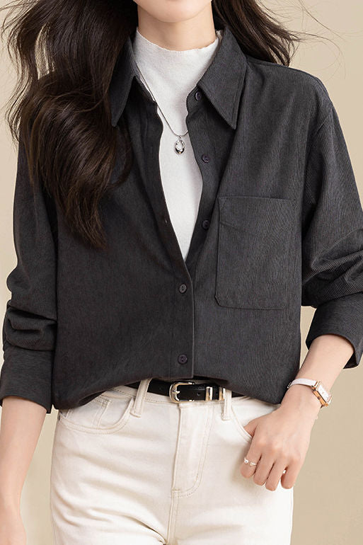 Casual Temperament Corduroy Shirt