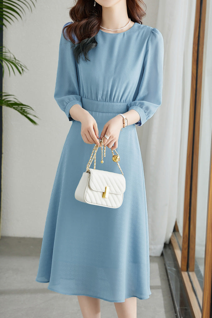 French-Style Three-Quarter Sleeve Elegant Dress