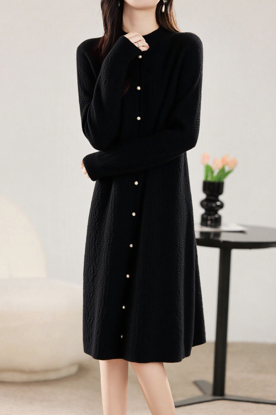 Straight-Leg Loose Knit Dress