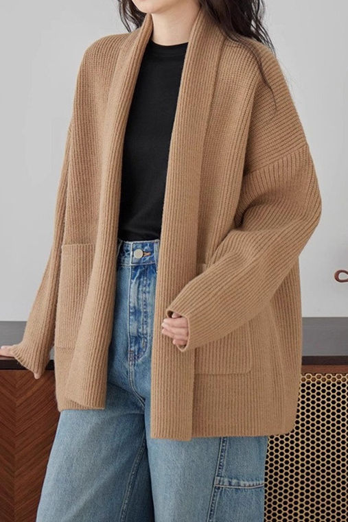 Casual Versatile Loose Slouchy Knit Coat