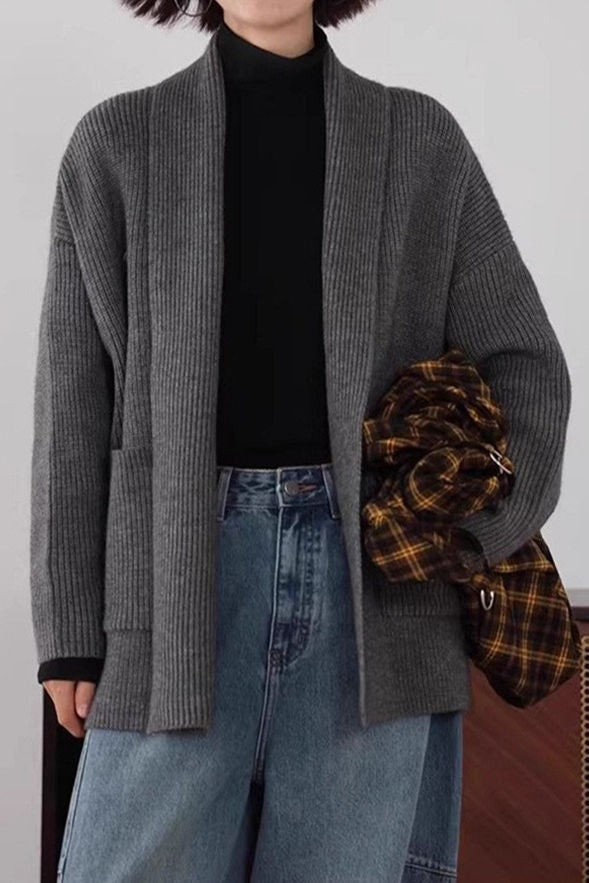 Casual Versatile Loose Slouchy Knit Coat