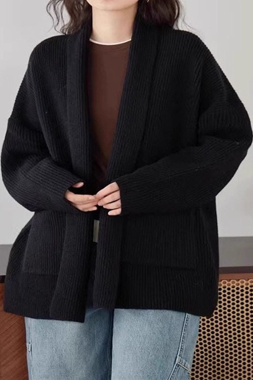 Casual Versatile Loose Slouchy Knit Coat