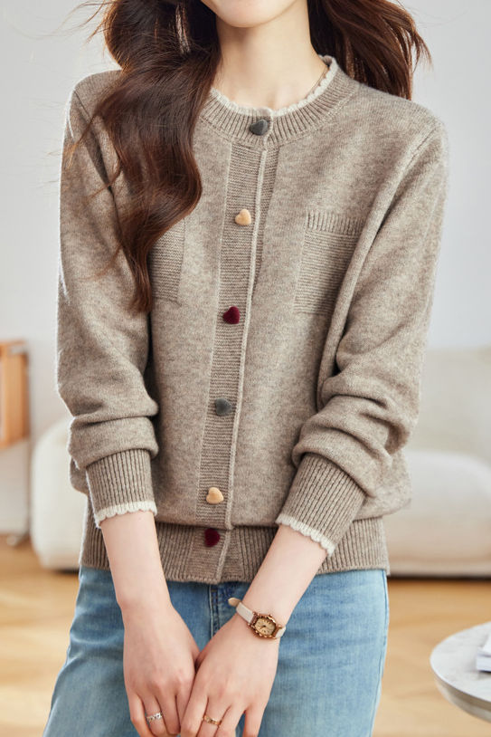 Minimalist Stylish Color-Block Knit Cardigan