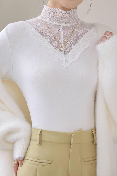 Exquisite Versatile Lace Long-Sleeve Undershirt