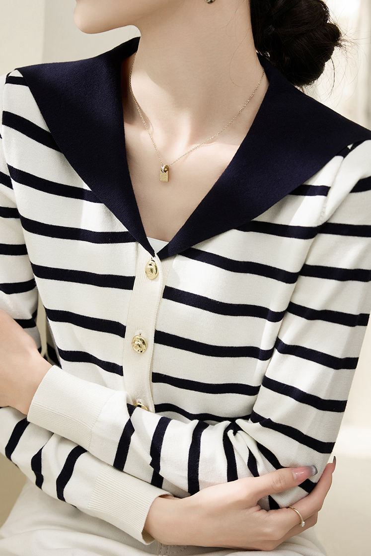 Casual Stripe Knit Shirt