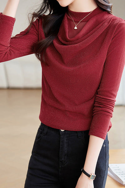Simple Mesh Long-Sleeve Undershirt