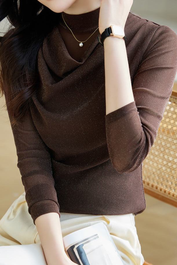 Simple Mesh Long-Sleeve Undershirt