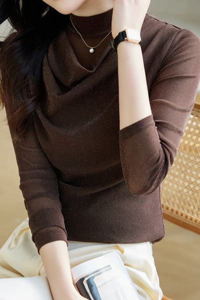 Simple Mesh Long-Sleeve Undershirt