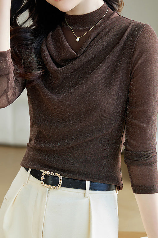 Simple Mesh Long-Sleeve Undershirt