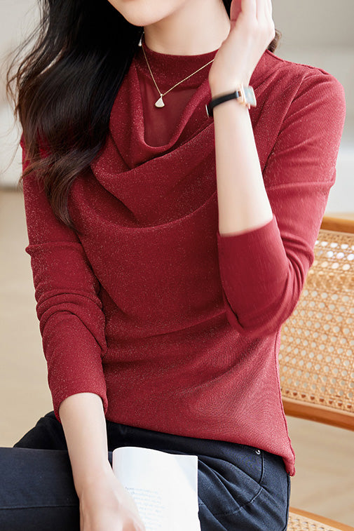 Simple Mesh Long-Sleeve Undershirt