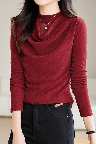 Simple Mesh Long-Sleeve Undershirt