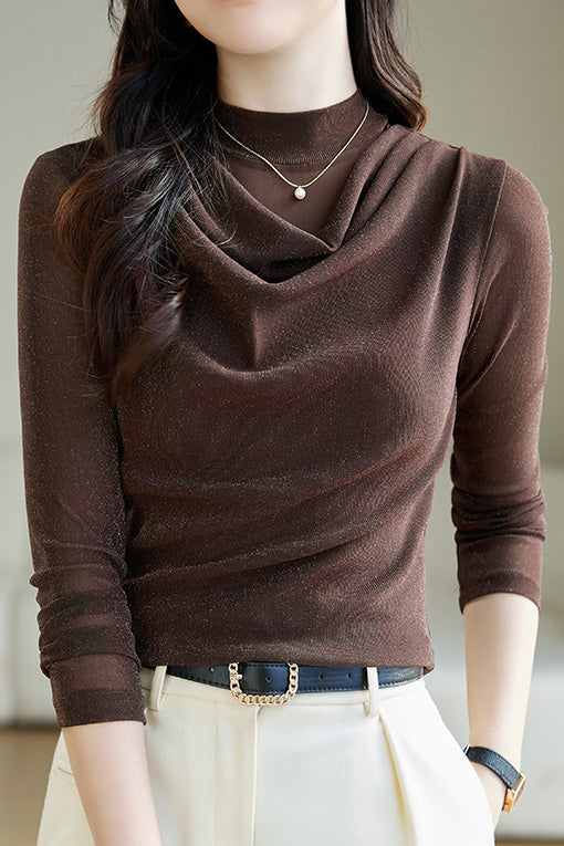 Simple Mesh Long-Sleeve Undershirt