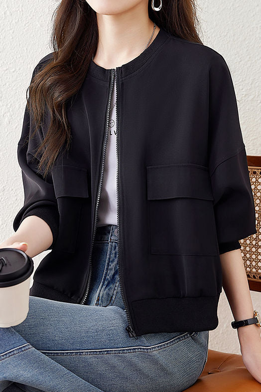 Simple Casual Baseball Jacket Coat