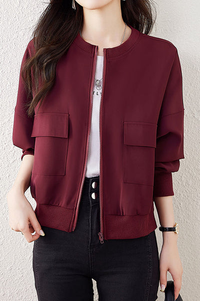 Simple Casual Baseball Jacket Coat