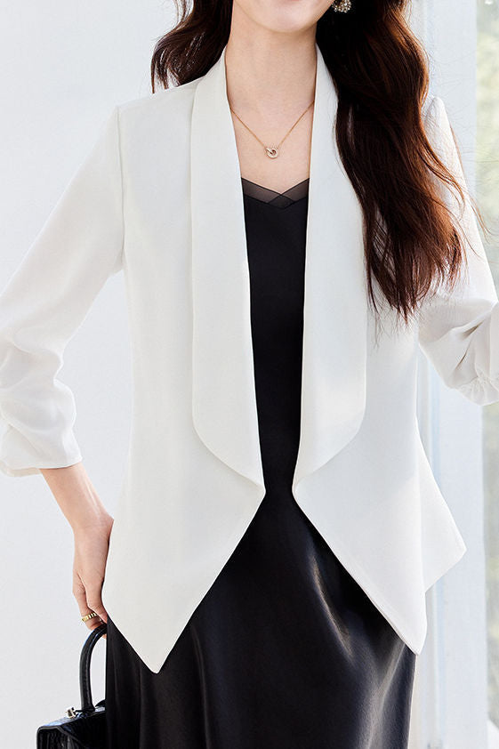 Solid color blazer without buttons