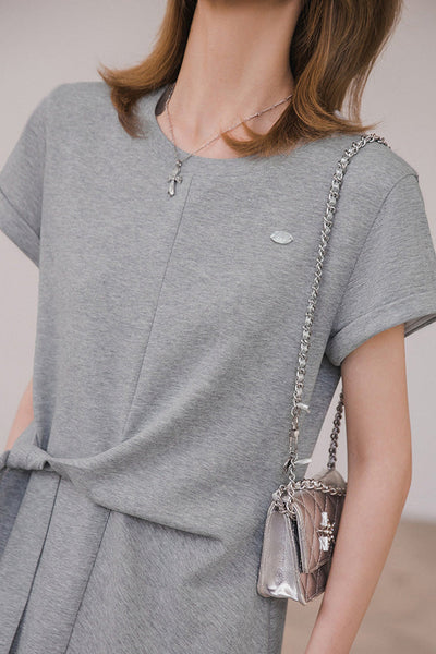 Casual tie-waist A-line dress