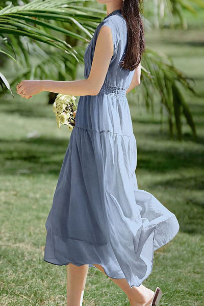 Flowy Pleated Vacation Dress