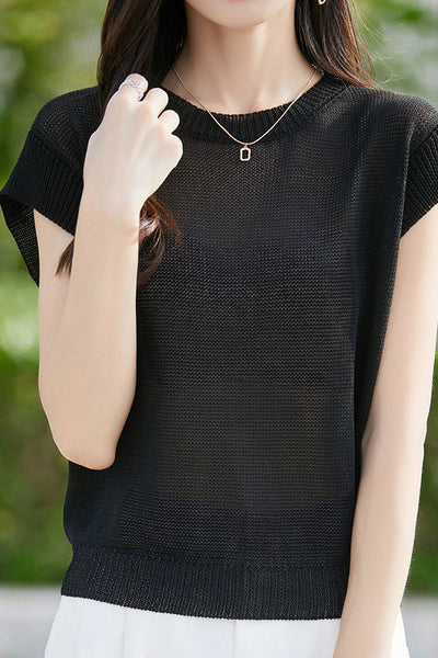 Casual flutter sleeve knit top