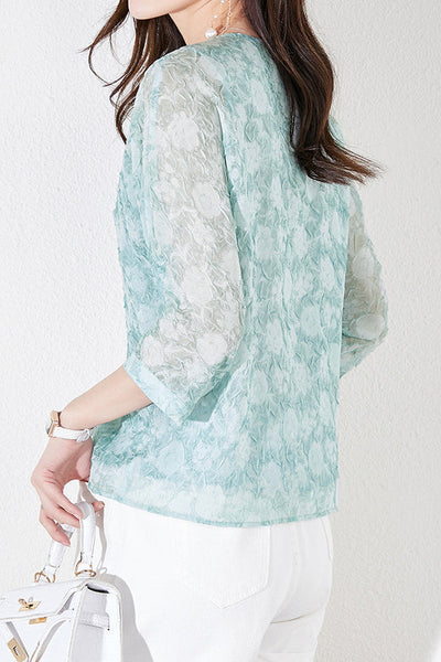 Jacquard Chiffon Shirt
