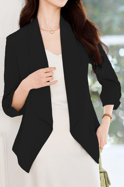 Solid color blazer without buttons