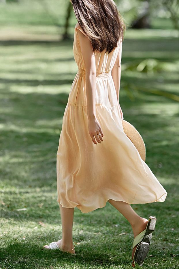 Flowy Pleated Vacation Dress