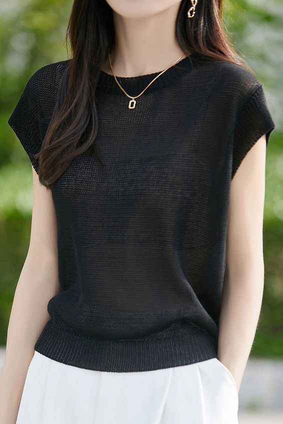 Casual flutter sleeve knit top