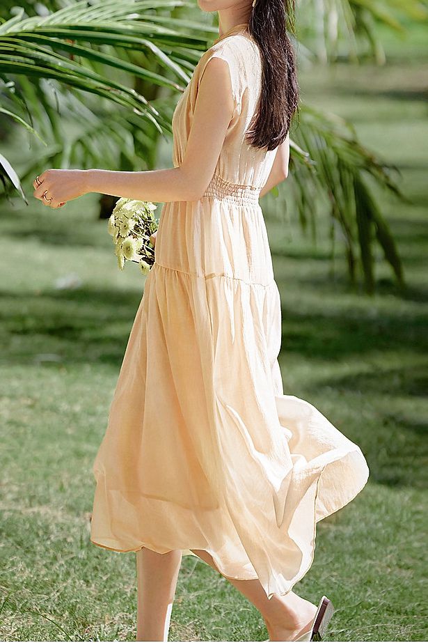 Flowy Pleated Vacation Dress