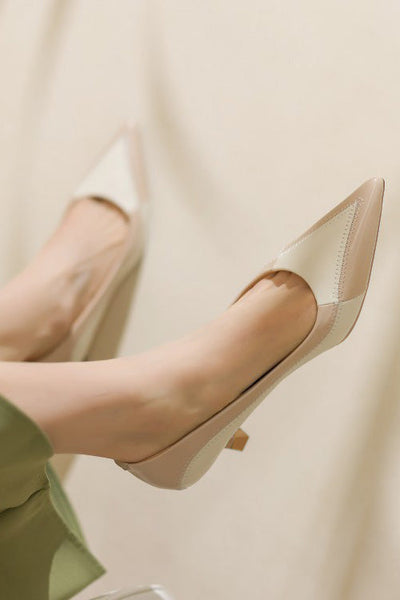 Elegant Office Pointed Color-Block High Heels