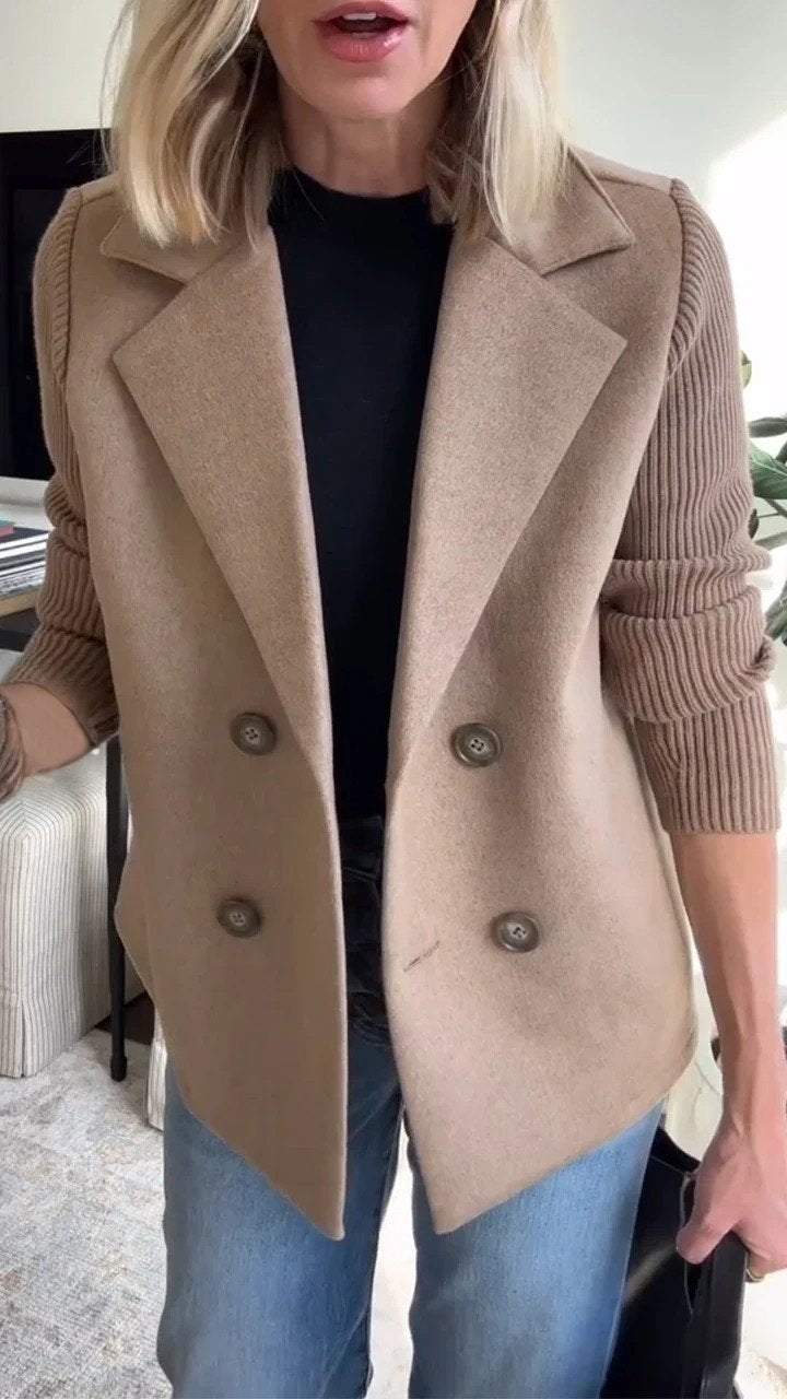 Beatrice | Elegant Jacket with Knitted Sleeves