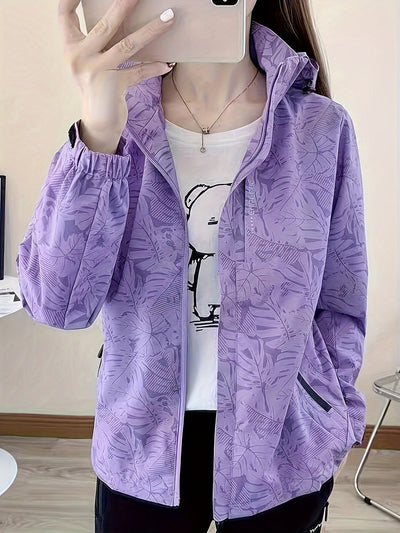 Jasmine | Leaf Printed Windproof Jacket