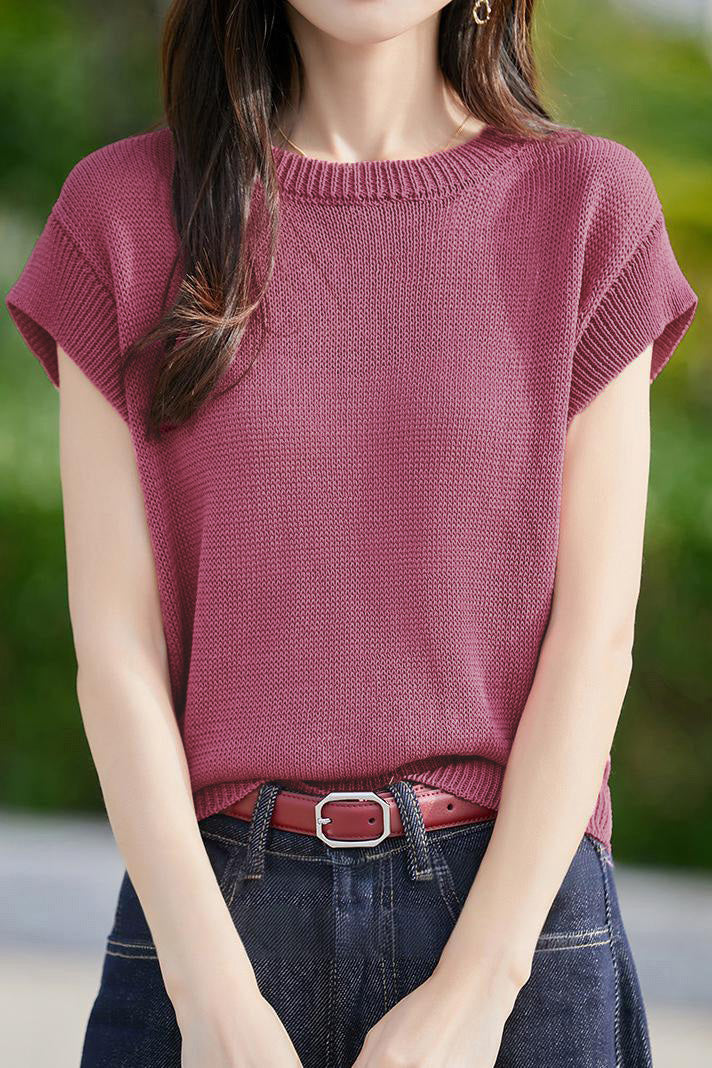 Casual flutter sleeve knit top