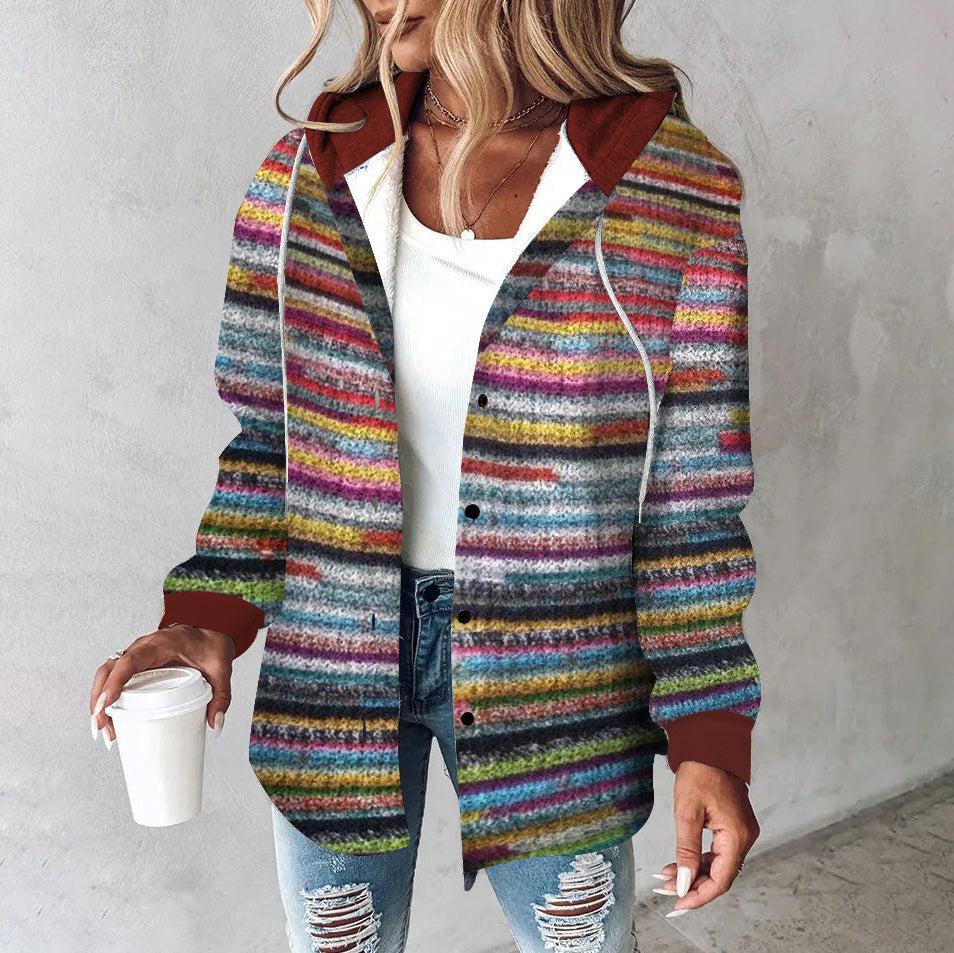 Donna | Colorful Knitted Hooded Sweater