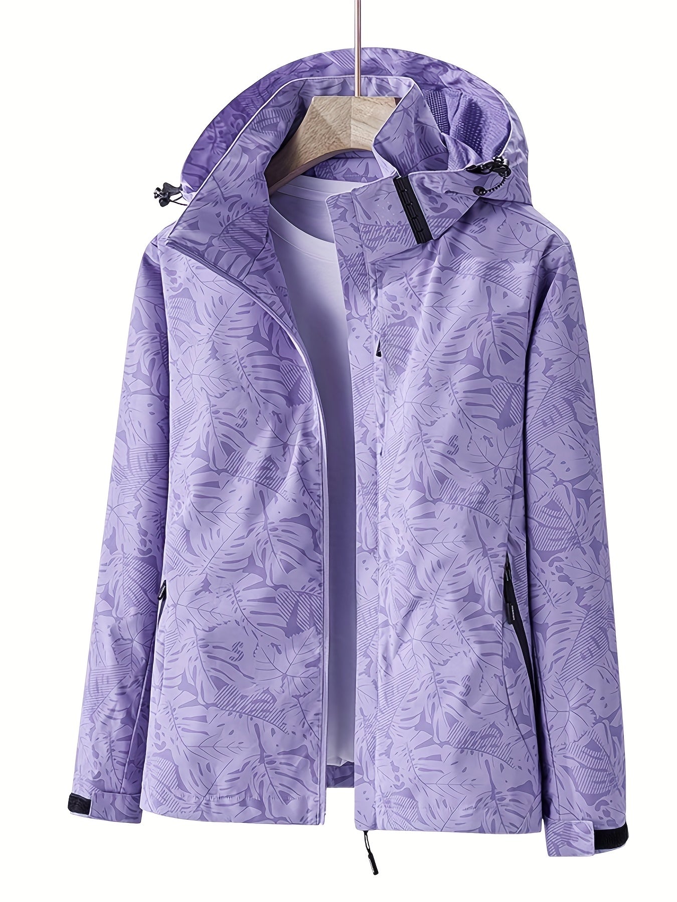 Jasmine | Leaf Printed Windproof Jacket