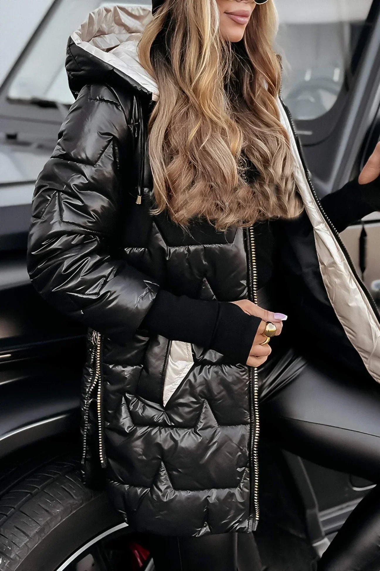 Katie | Elegant Hooded Winter Coat with Padding