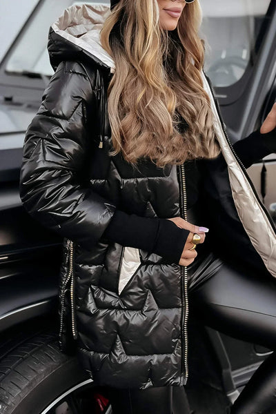 Katie | Elegant Hooded Winter Coat with Padding