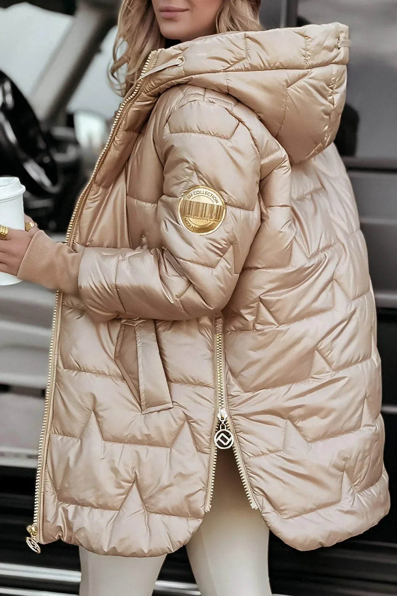 Katie | Elegant Hooded Winter Coat with Padding