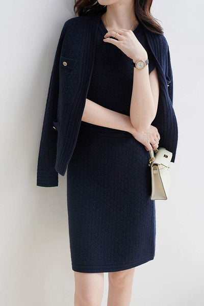 Elegant Knit Sweater and Dress Set