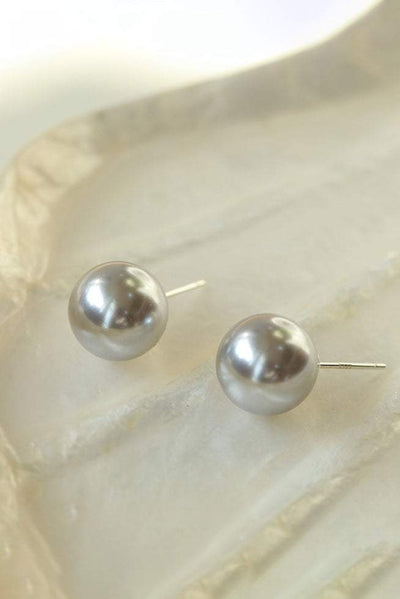 Pearl Decor Stud Earrings - 6 Colors Available