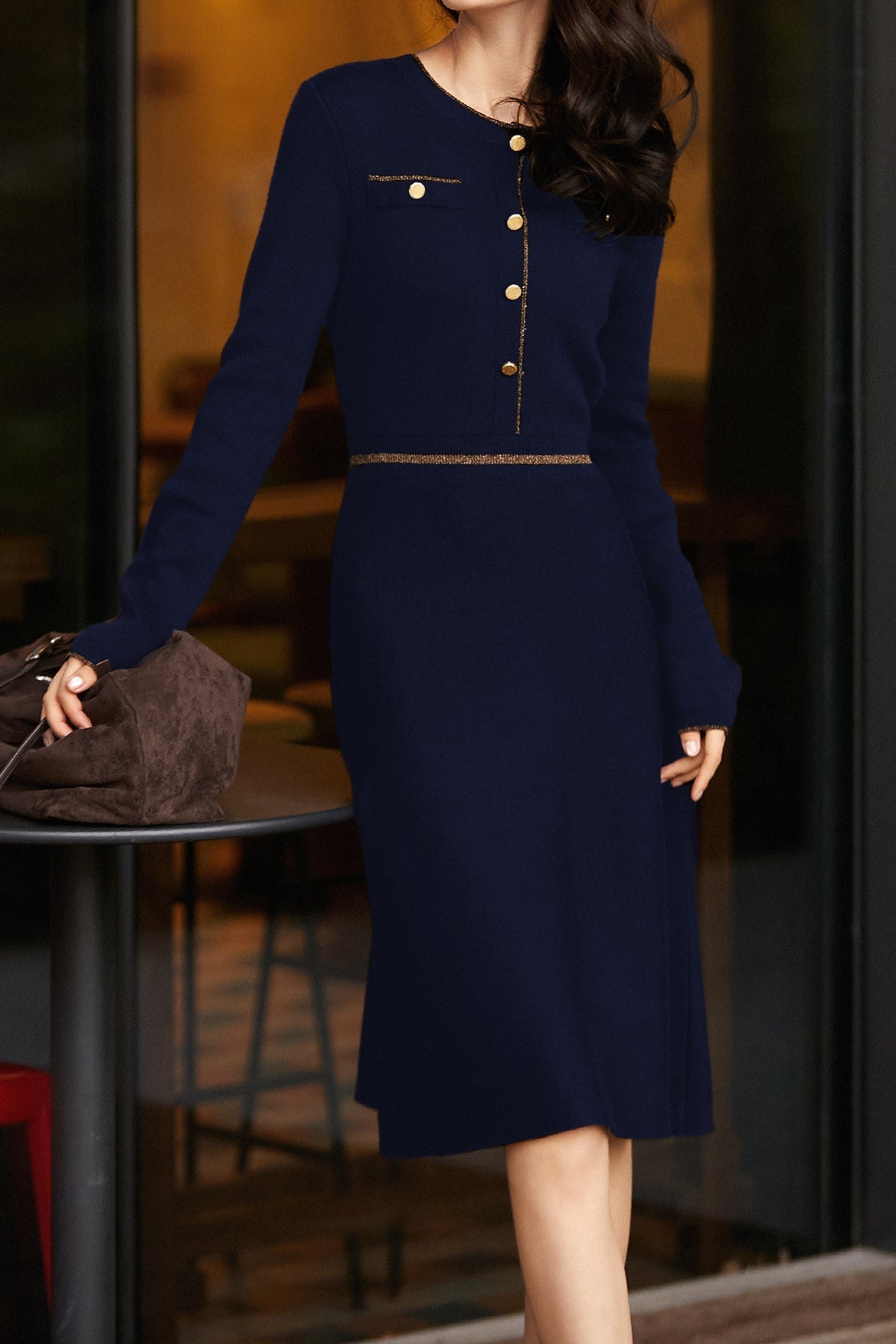 Elegant style knitted dress