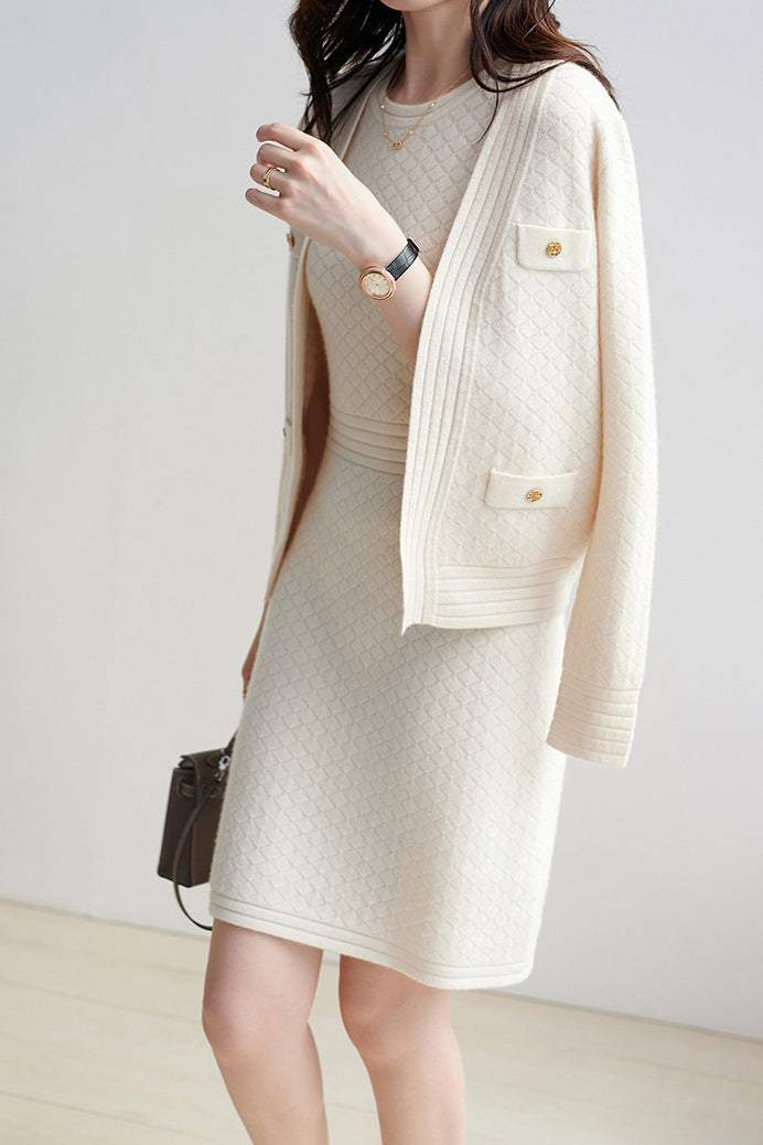 Elegant Knit Sweater and Dress Set